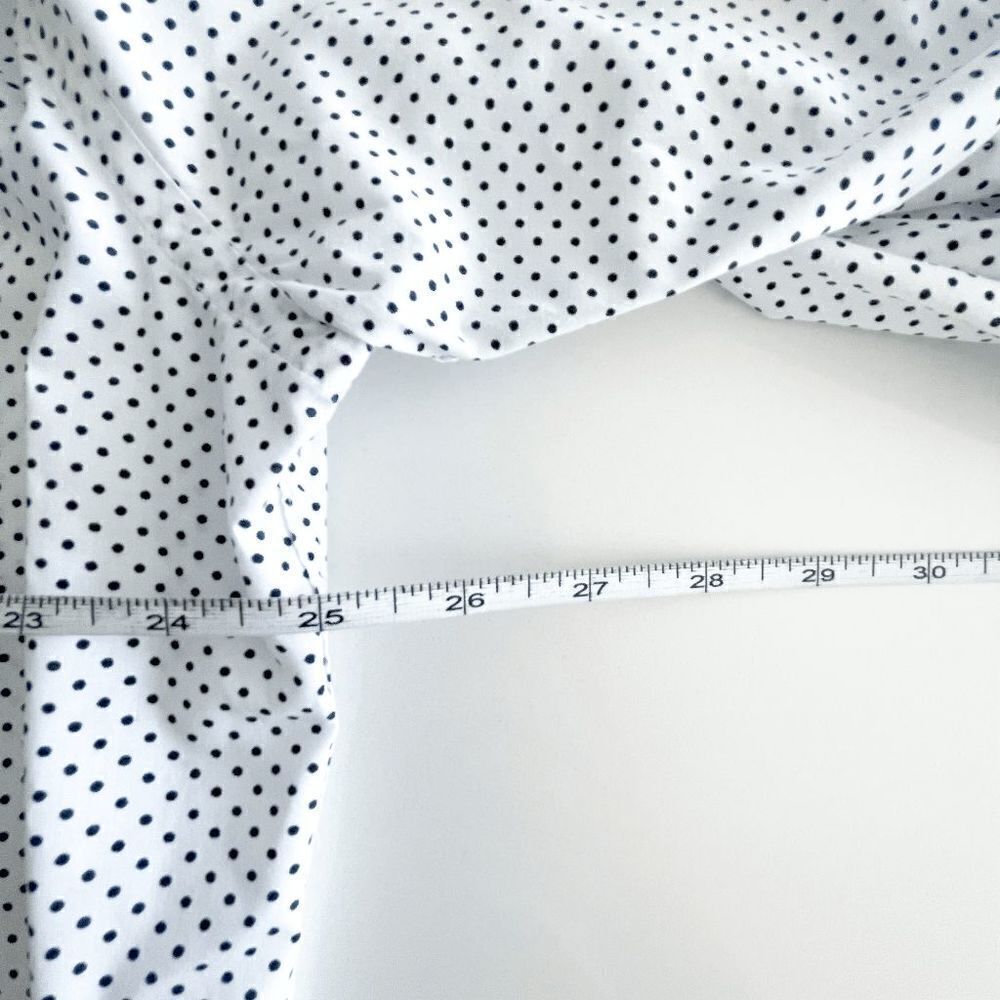 Tommy Hilfiger Mens Dress Shirt Long Sleeve Button Down Polka White Black XL - Picture 6 of 8